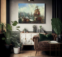 Battle Of Trafalgar By Louis Philippe Crepin Fine Art Print