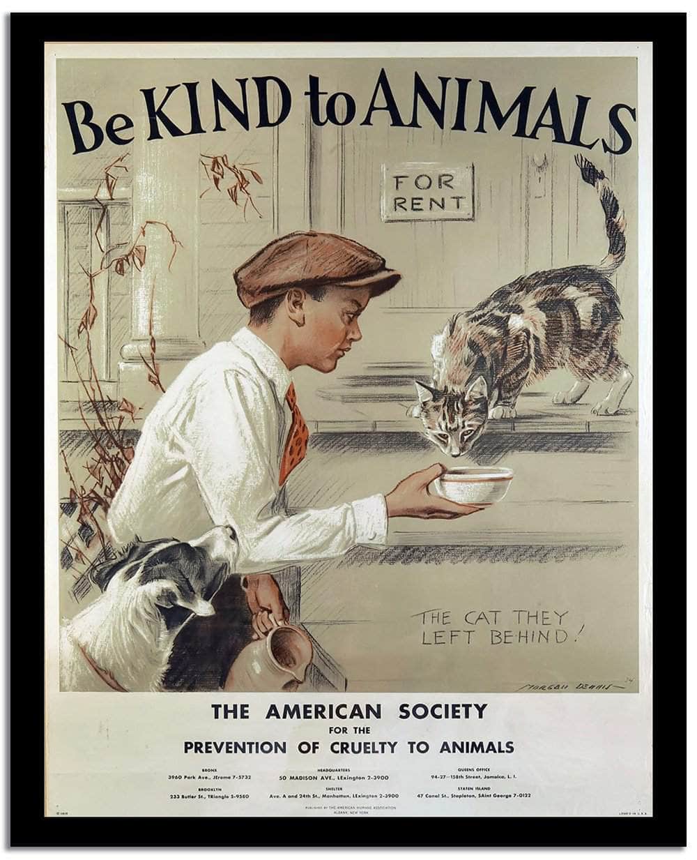 Be Kind To Animals  Vintage Poster Fine Art Print