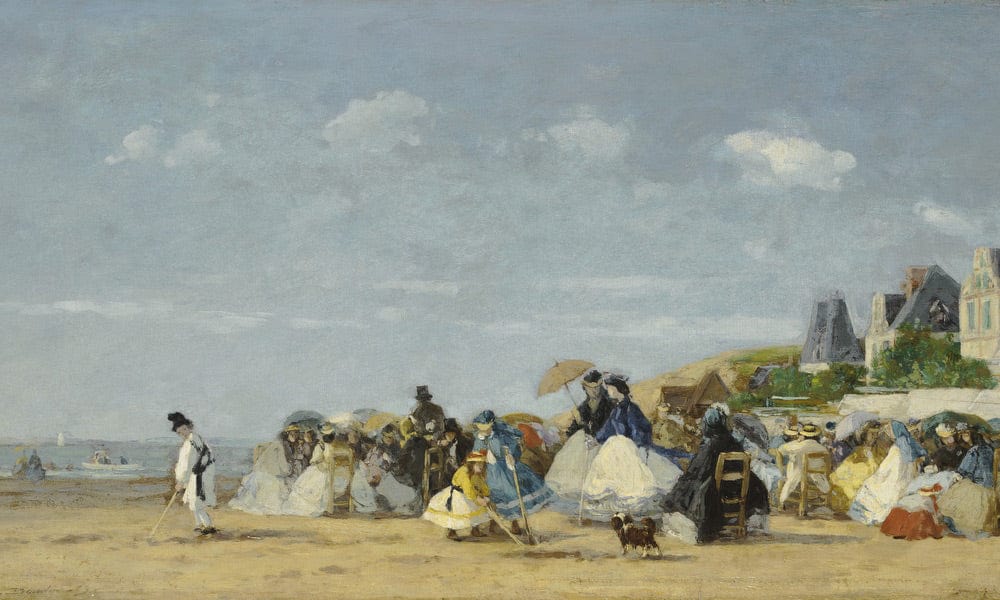 Beach At Trouville By Eugene Boudin Fine Art Print