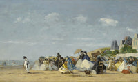 Beach At Trouville By Eugene Boudin Fine Art Print