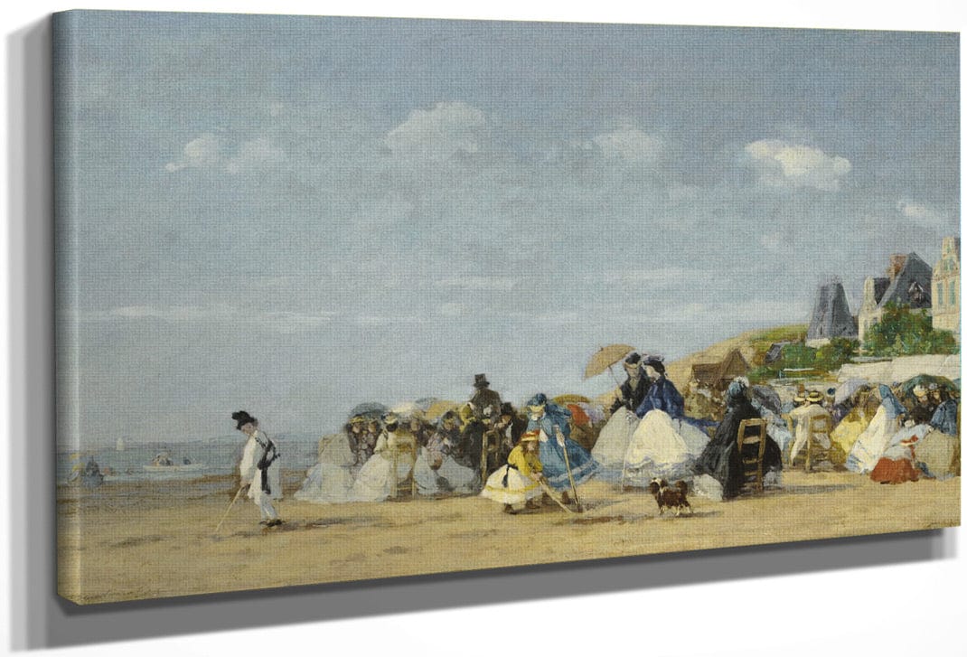 Beach At Trouville By Eugene Boudin Fine Art Print