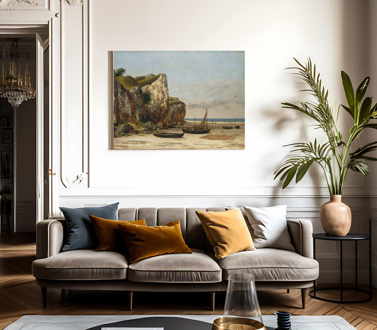 Beach In Normandy By Gusave Courbet Fine Art Print