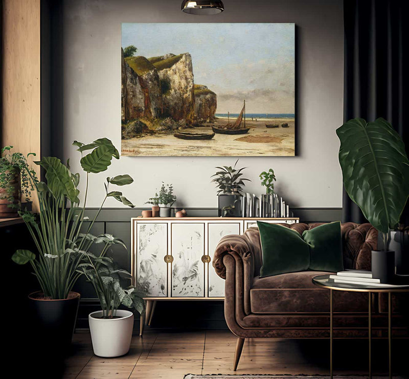 Beach In Normandy By Gusave Courbet Fine Art Print