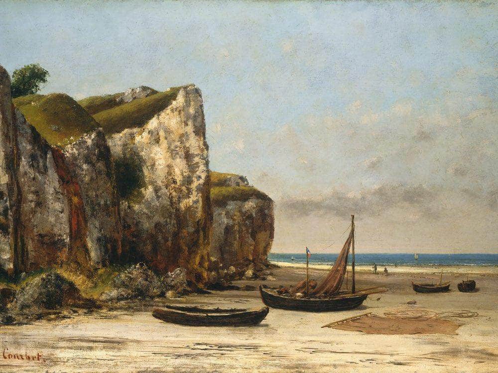 Beach In Normandy By Gustave Courbet Fine Art Print