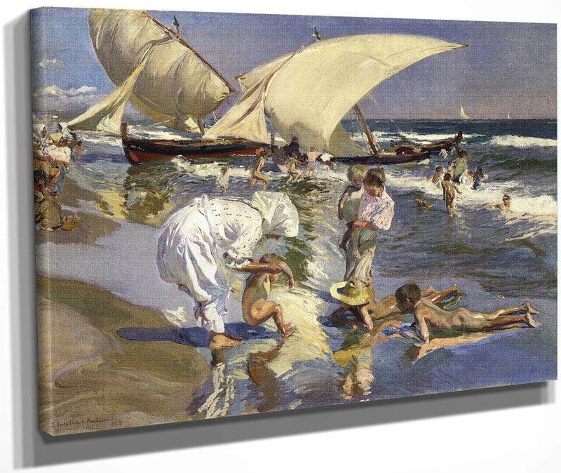 Beach Of Valencia By Morning Light By Joaquin Sorolla Y Bastida Fine Art Print