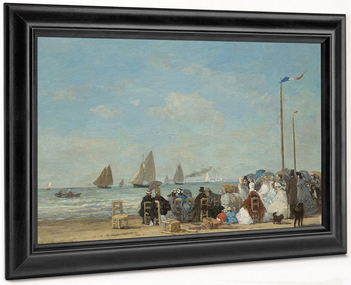 Beach Scene At Trouville By Eugene Boudin Fine Art Print