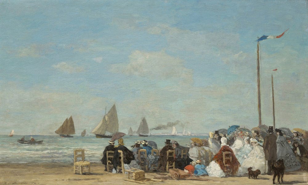Beach Scene At Trouville By Eugene Boudin Fine Art Print