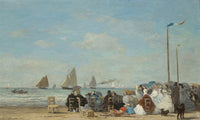 Beach Scene At Trouville By Eugene Boudin Fine Art Print