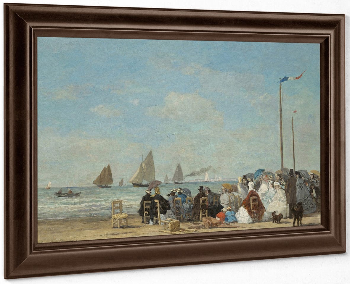 Beach Scene At Trouville By Eugene Boudin Fine Art Print