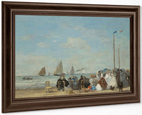Beach Scene At Trouville By Eugene Boudin Fine Art Print