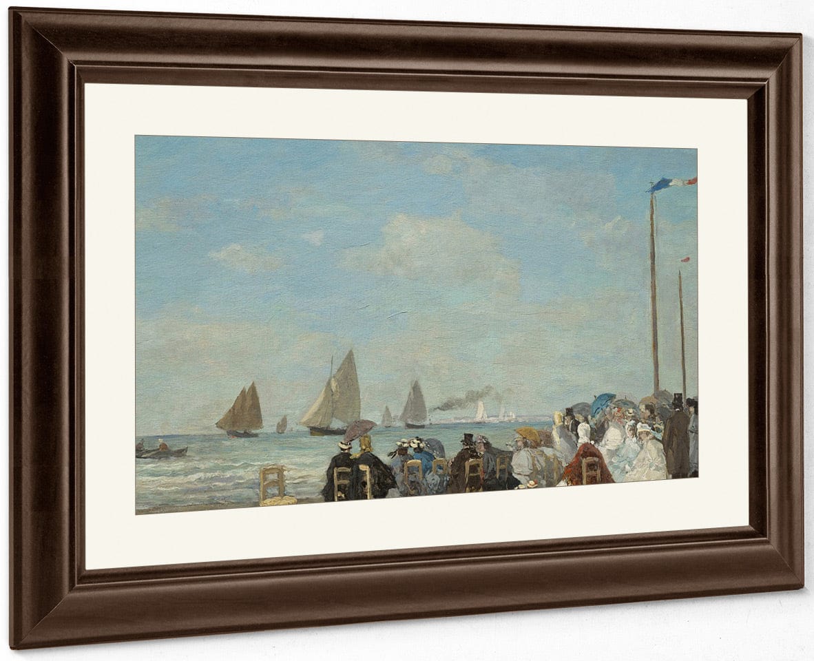 Beach Scene At Trouville By Eugene Boudin Fine Art Print