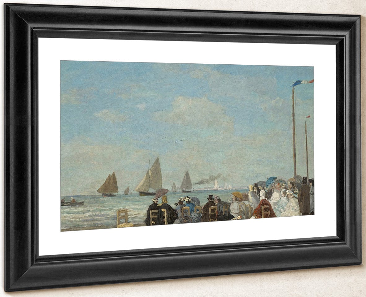 Beach Scene At Trouville By Eugene Boudin Fine Art Print