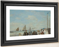 Beach Scene At Trouville By Eugene Boudin Fine Art Print