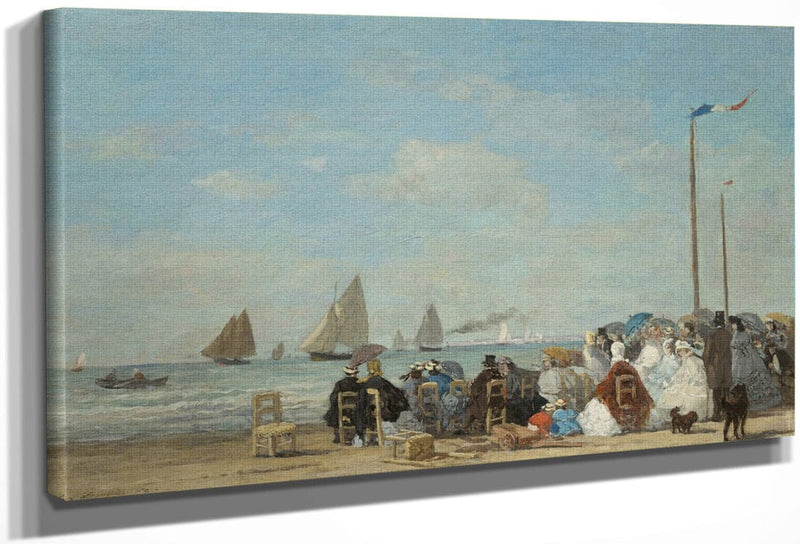 Beach Scene At Trouville By Eugene Boudin Fine Art Print