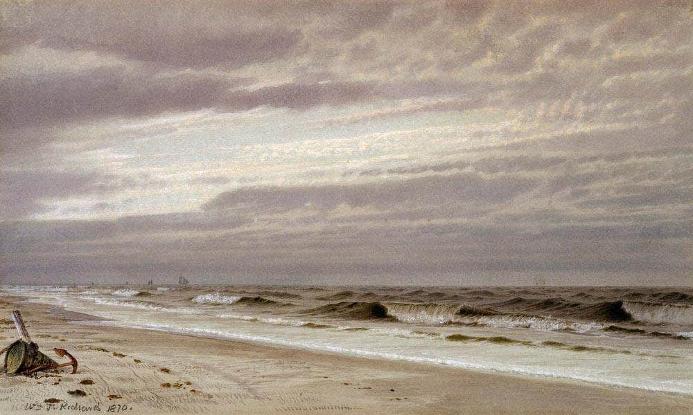 Beach Scene With Barrel And Anchor By William Trost Richards Fine Art Print