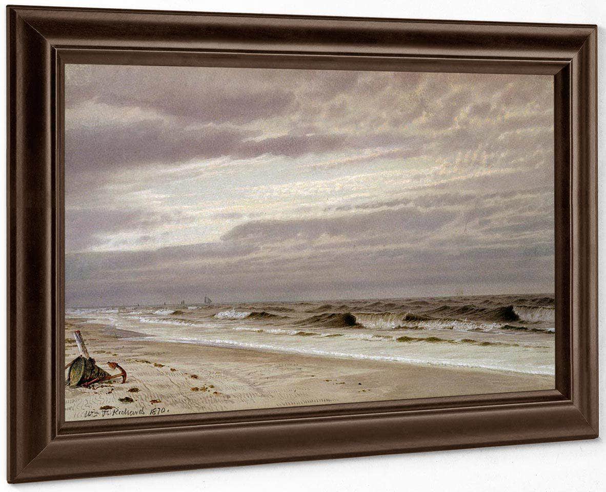 Beach Scene With Barrel And Anchor By William Trost Richards Fine Art Print