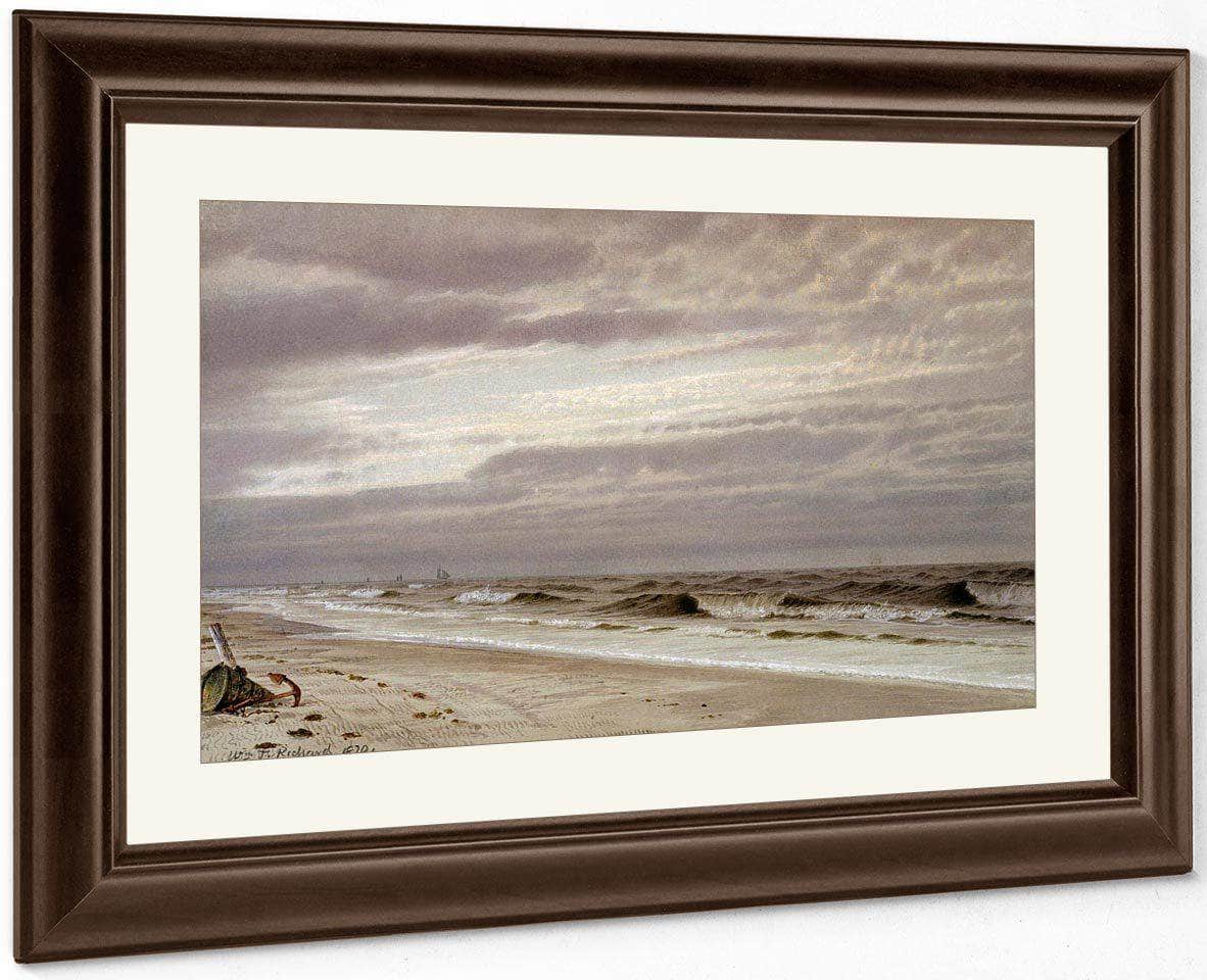 Beach Scene With Barrel And Anchor By William Trost Richards Fine Art Print