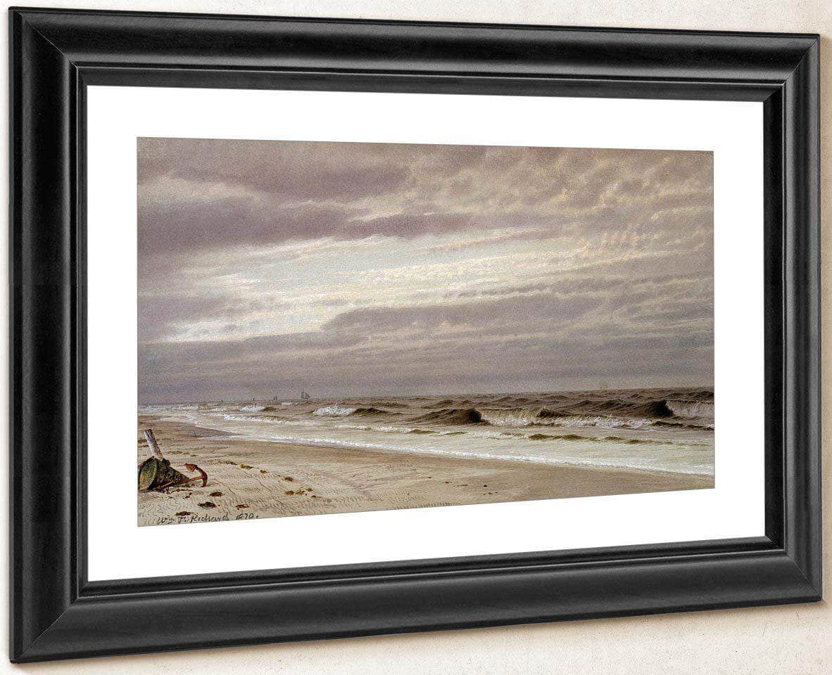 Beach Scene With Barrel And Anchor By William Trost Richards Fine Art Print