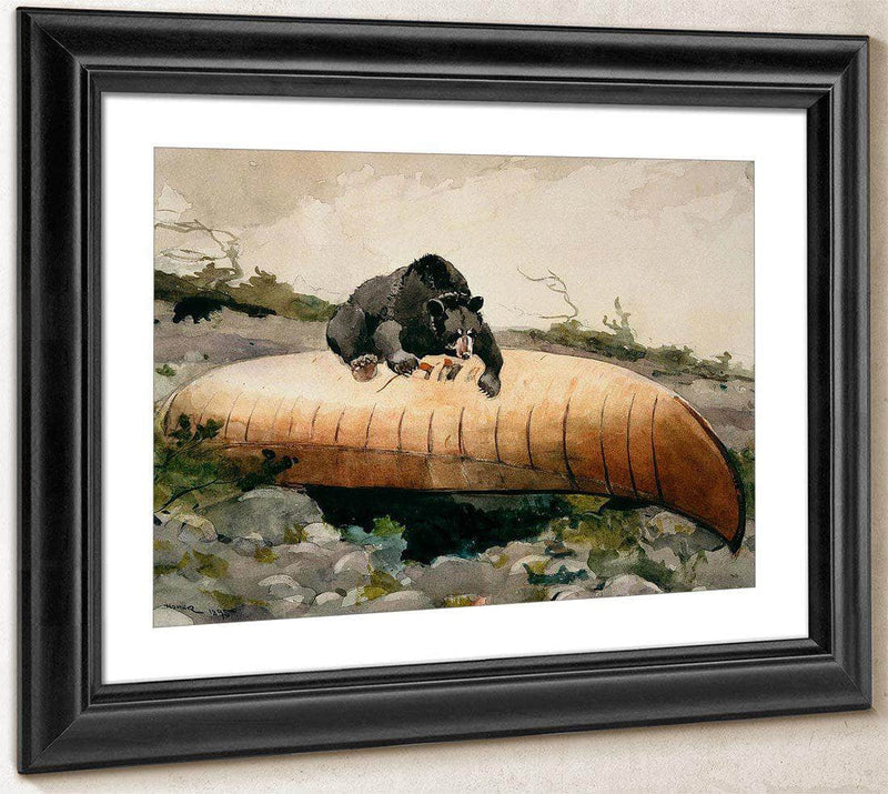 Bear And Canoe (Bear Breaking Through A Canoe Adirondacks) By Winslow Homer Fine Art Print