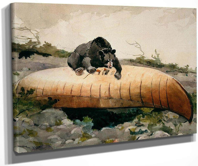 Bear And Canoe (Bear Breaking Through A Canoe Adirondacks) By Winslow Homer Fine Art Print