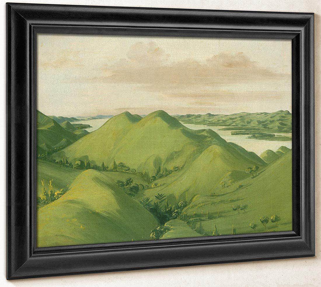 Beautiful Grassy Bluffs, 110 Miles Above St. Louis By George Catlin Fine Art Print