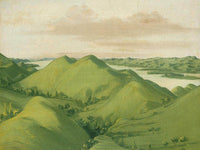 Beautiful Grassy Bluffs, 110 Miles Above St. Louis By George Catlin Fine Art Print
