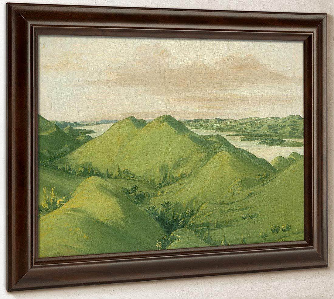 Beautiful Grassy Bluffs, 110 Miles Above St. Louis By George Catlin Fine Art Print