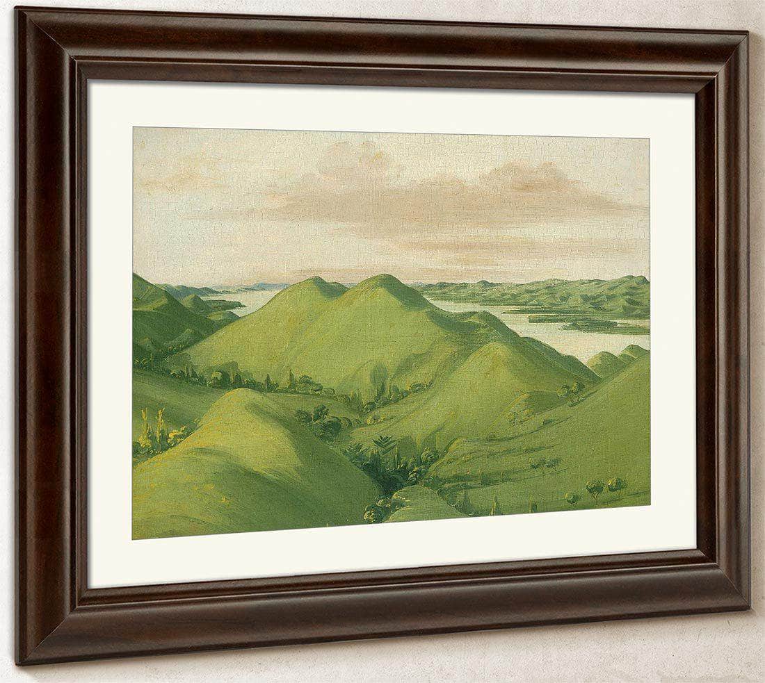 Beautiful Grassy Bluffs, 110 Miles Above St. Louis By George Catlin Fine Art Print