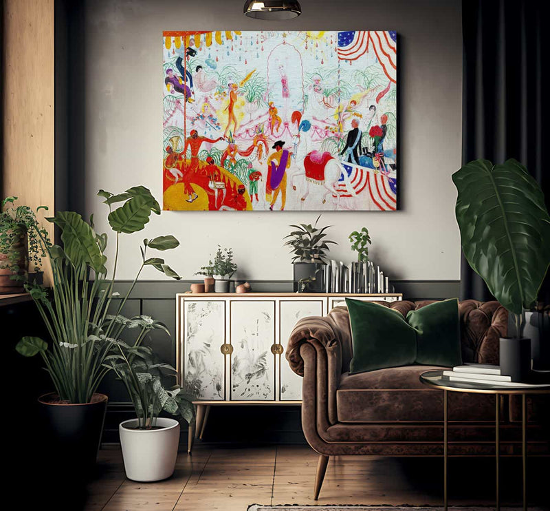 Beauty Contest To The Memory Of Pt Barnum By Florine Stettheimer Fine Art Print