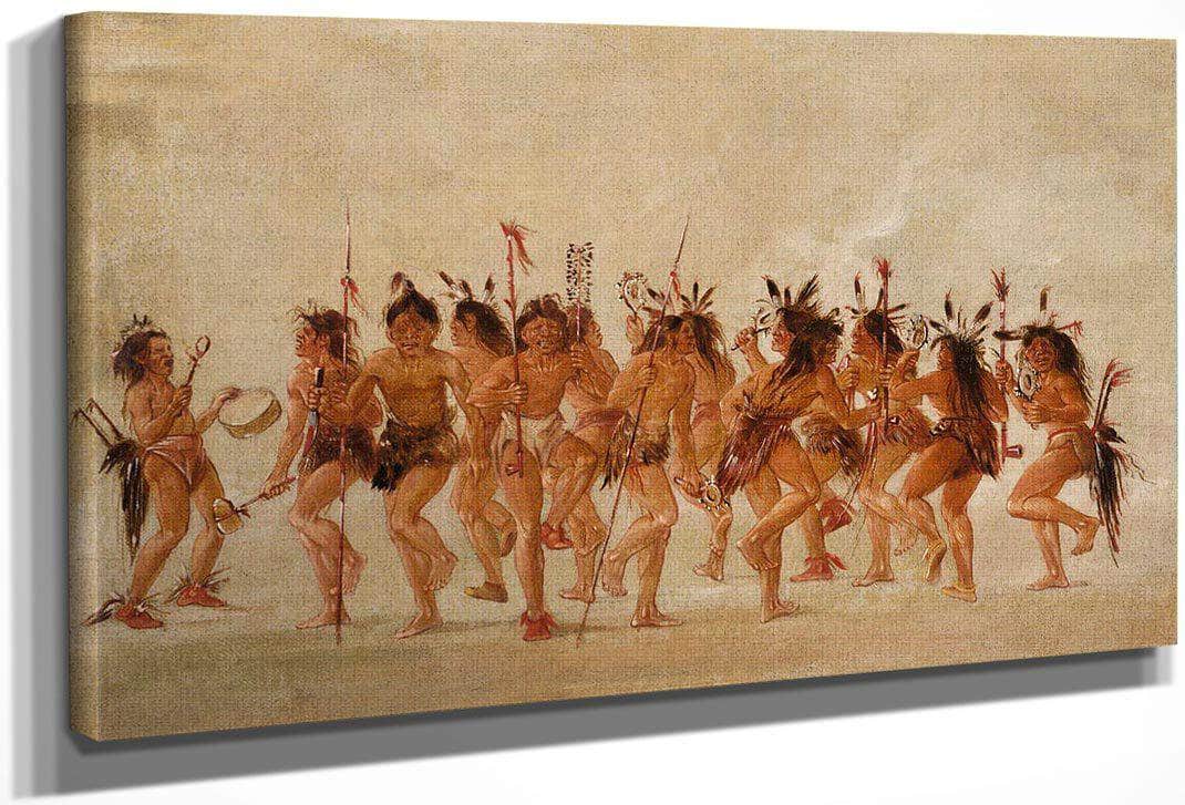 Beggar's Dance, Mouth Of Teton River By George Catlin Fine Art Print