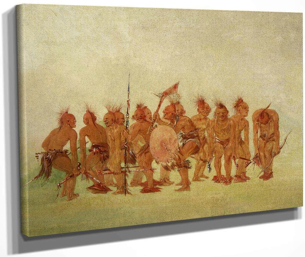 Begging Dance, Sauk And Fox By George Catlin Fine Art Print