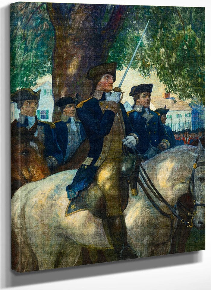 Beginning Of The American Union Washington Salutes The Flag By NC Wyeth Fine Art Print