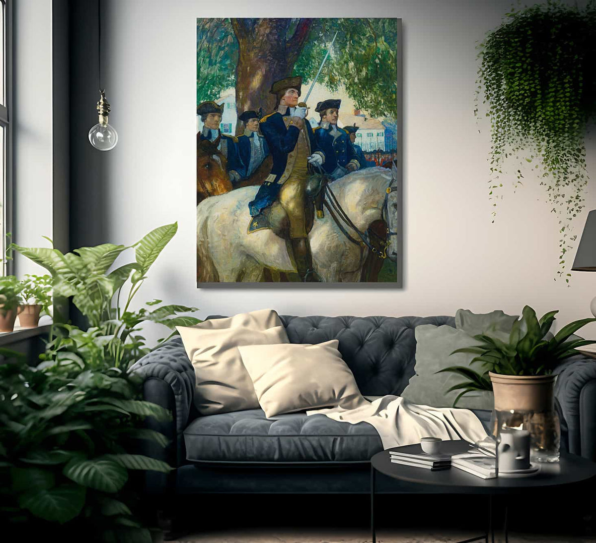 Beginning Of The American Union Washington Salutes The Flag By NC Wyeth Fine Art Print