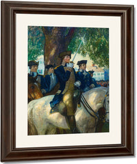 Beginning Of The American Union Washington Salutes The Flag By NC Wyeth Fine Art Print