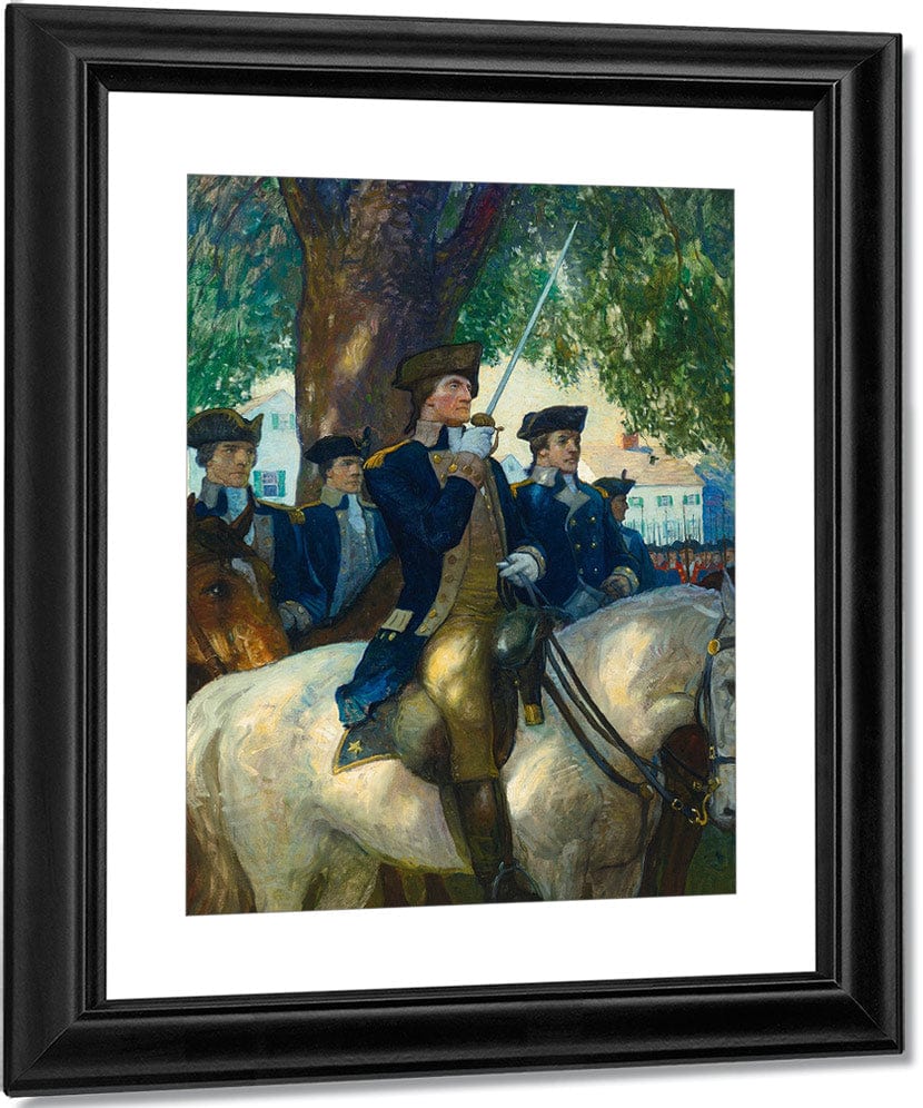 Beginning Of The American Union Washington Salutes The Flag By NC Wyeth Fine Art Print