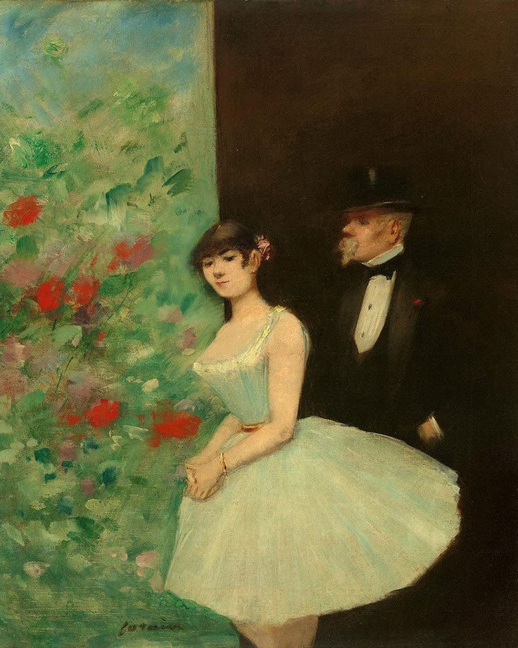 Behind The Scenes By Jean Louis Forain Fine Art Print