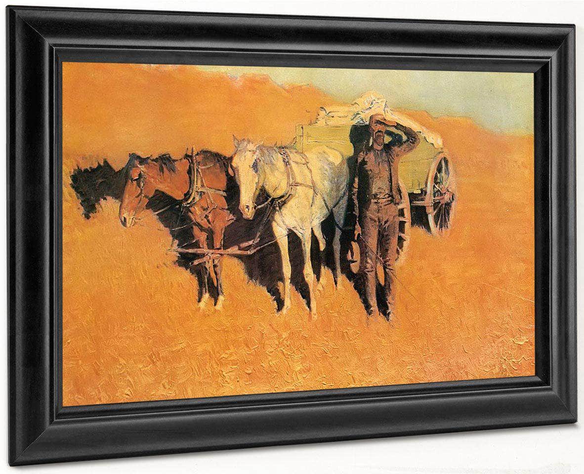 Benighted For A Dry Camp By Frederic Remington Fine Art Print