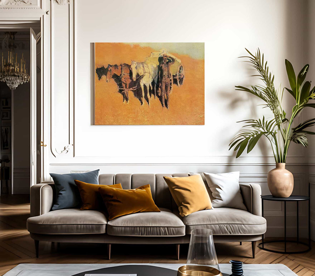 Benighted For A Dry Camp By Frederic Remington Fine Art Print