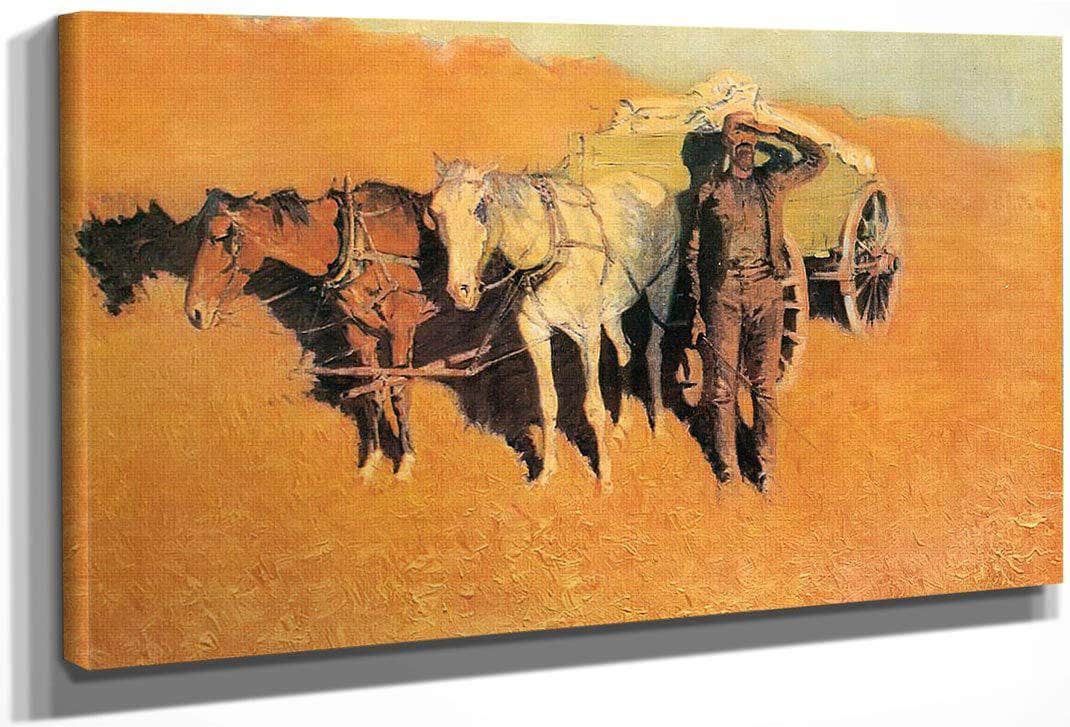 Benighted For A Dry Camp By Frederic Remington Fine Art Print