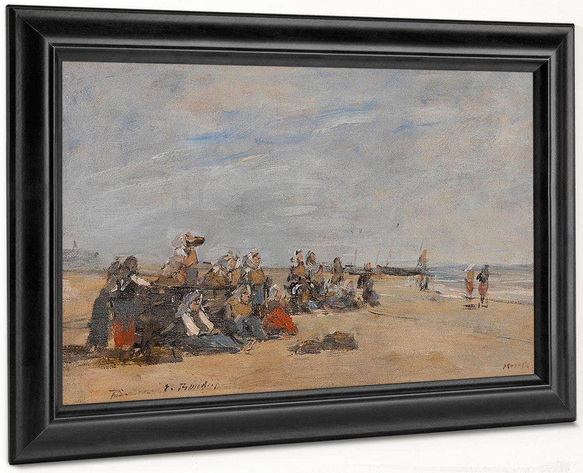 Berck, Groupe De Pecheuses Assises Sur La Gräve By Robert Reid Fine Art Print