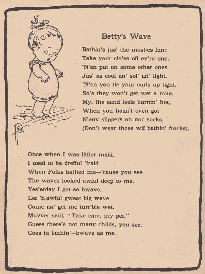 Bettys Wave Illustrated By Grace G Drayton Fine Art Print