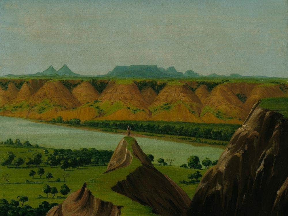 Big Bend On The Upper Missouri, 1900 Miles Above St. Louis By George Catlin Fine Art Print