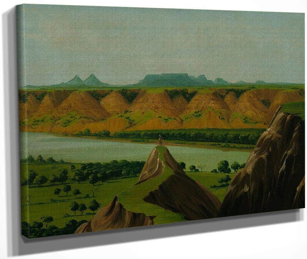 Big Bend On The Upper Missouri, 1900 Miles Above St. Louis By George Catlin Fine Art Print