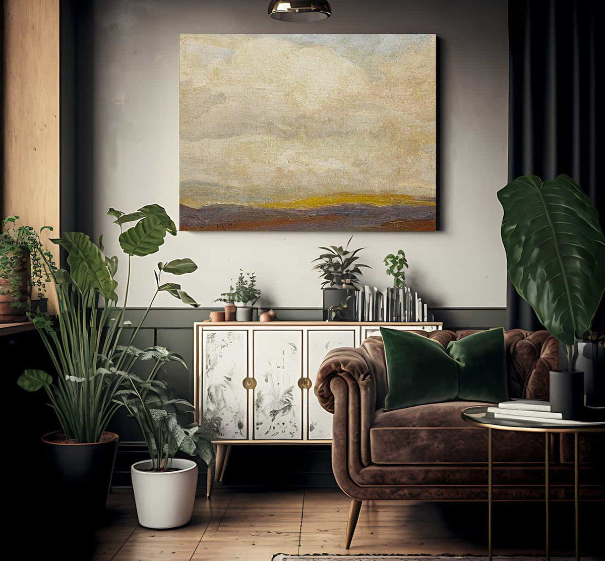 Billowy Clouds Above Plains 1916 By Maynard Dixon Fine Art Print