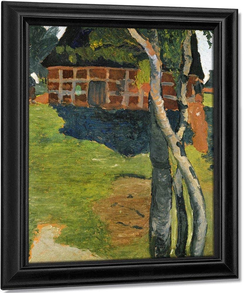 Birch Trees In Front Of A Barn By Paula Modersohn Becker Fine Art Print