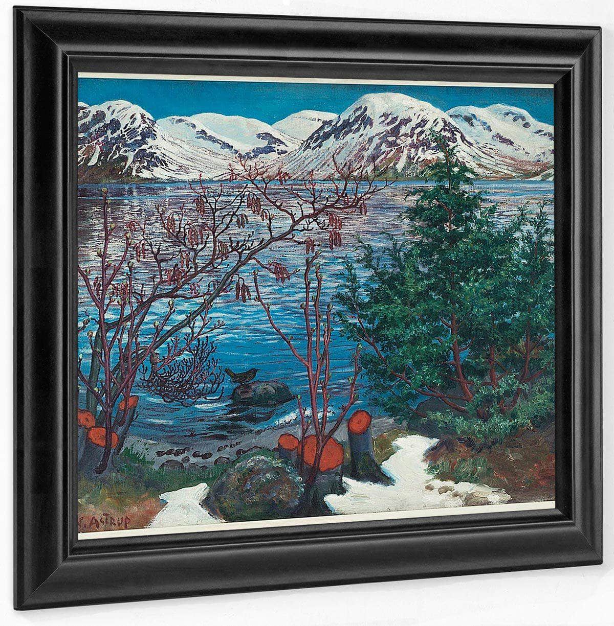 Bird On A Stone By 1 By Nicolai Astrup Fine Art Print