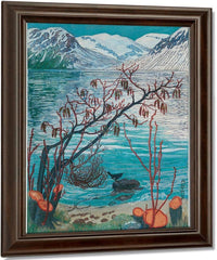 Bird On A Stone (Woodcut) By Nicolai Astrup Fine Art Print