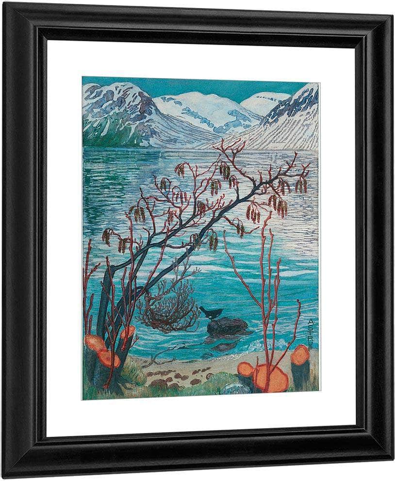 Bird On A Stone (Woodcut) By Nicolai Astrup Fine Art Print