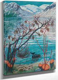 Bird On A Stone (Woodcut) By Nicolai Astrup Fine Art Print