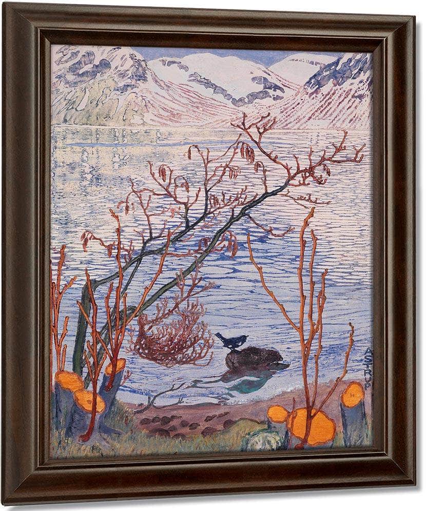 Bird On A Stone (Woodcut) By Nicolai Astrup Fine Art Print